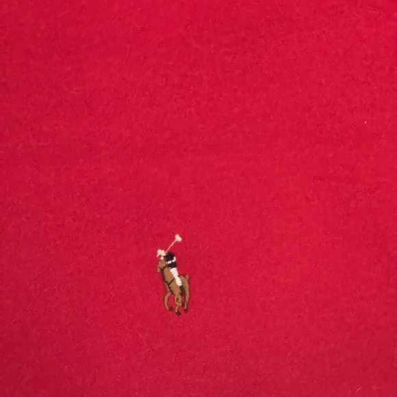 POLO SPORT RALPH LAUREN Unisex Lambswool LUXURY Scarf Solid Red Logo EUC - Picture 3 of 5